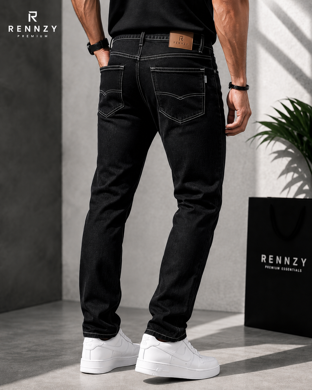 Rennzy Arctic black Denim Jeans | Premium Stretch Fit
