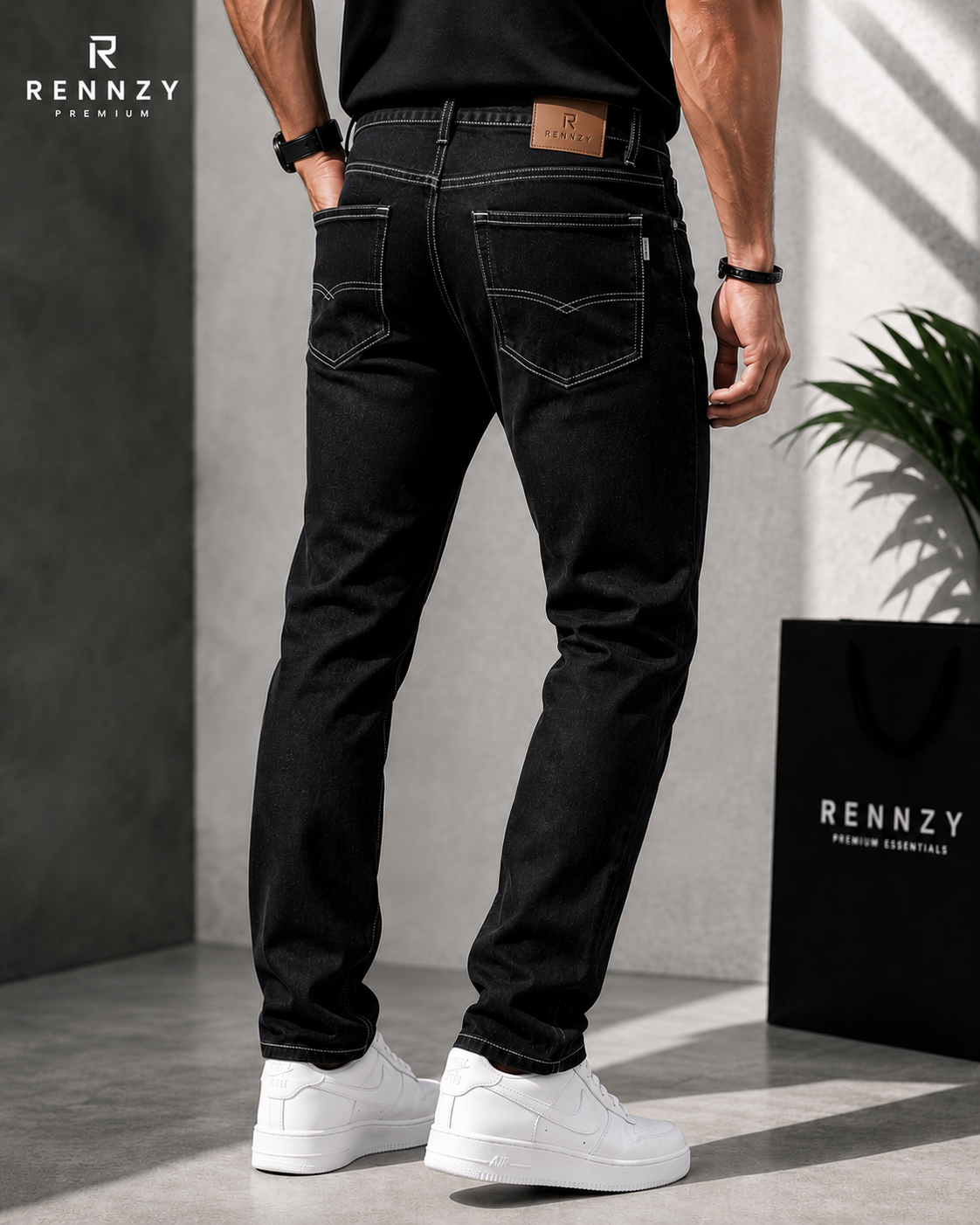 Rennzy Arctic black Denim Jeans | Premium Stretch Fit