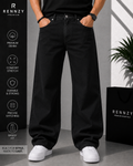Rennzy Shadow Drift Baggy Denim Jeans – Black