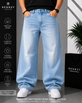 Rennzy Frost Fade Baggy Denim Jeans – Sky Blue