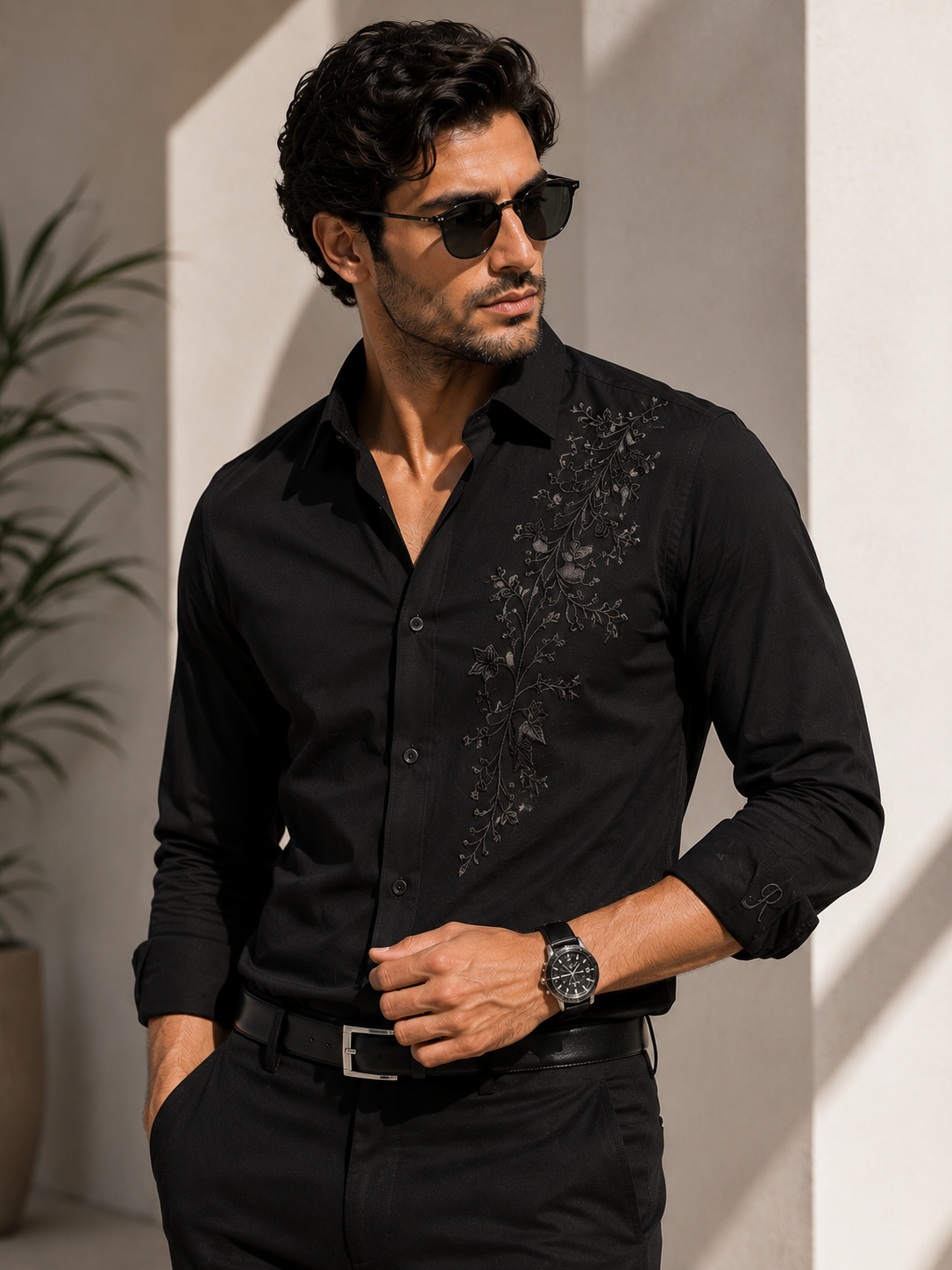 Botanical Luxe Embroidered Shirt