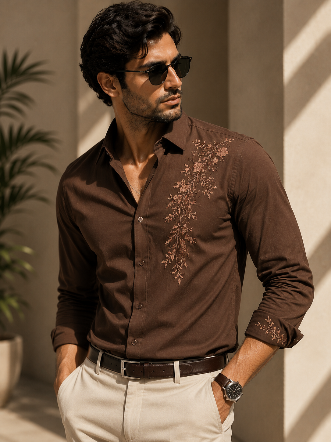 Botanical Luxe Embroidered Shirt