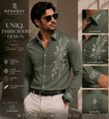 Men's  Floral Embroidered Shirt | Rennnzy Heritage Bloom⭐
