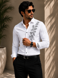 Heritage Leaves Embroidered Shirt