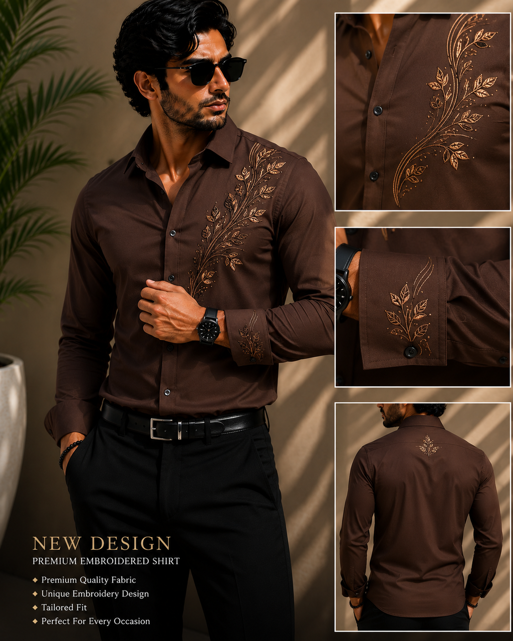 Artisan Leaf Embroidered Shirt