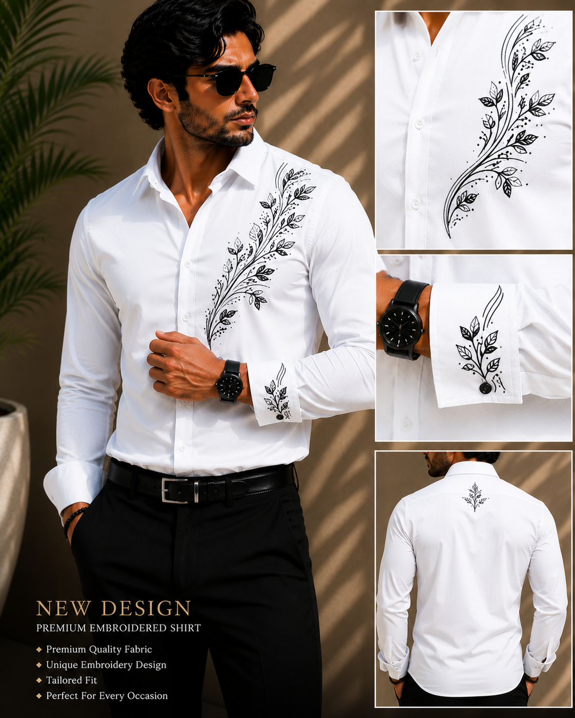 Artisan Leaf Embroidered Shirt
