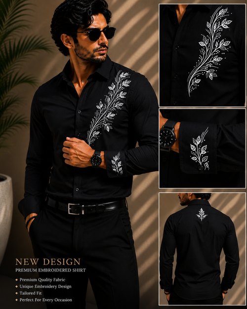 Artisan Leaf Embroidered Shirt