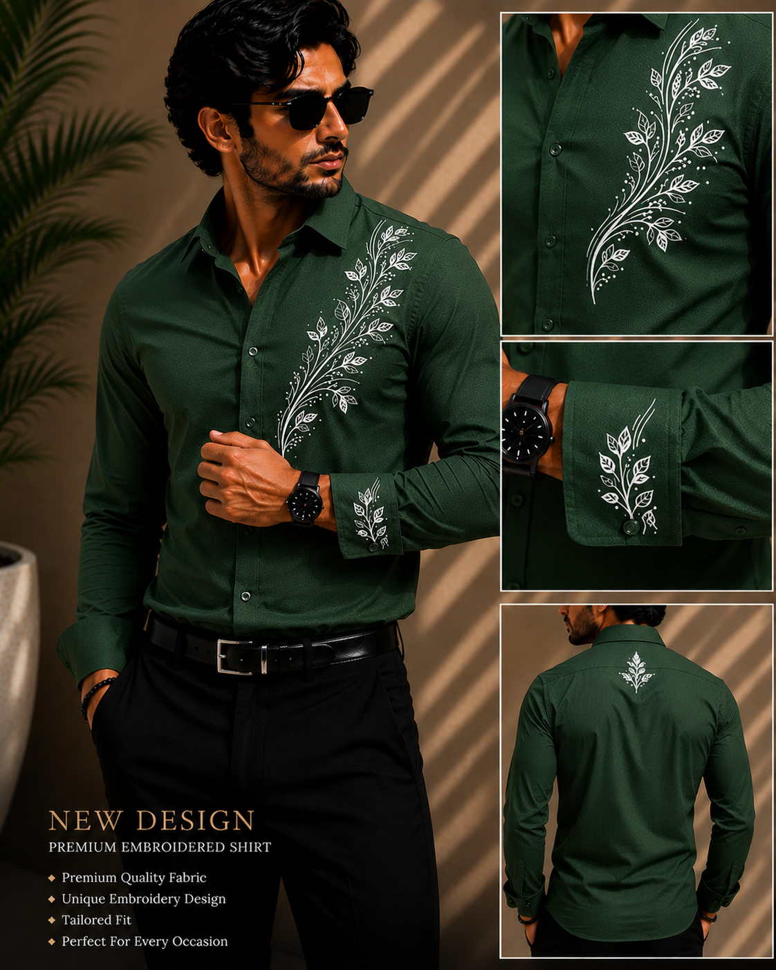 Artisan Leaf Embroidered Shirt
