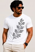 Sleeveless - imperial Leaf Embroidered T-Shirt