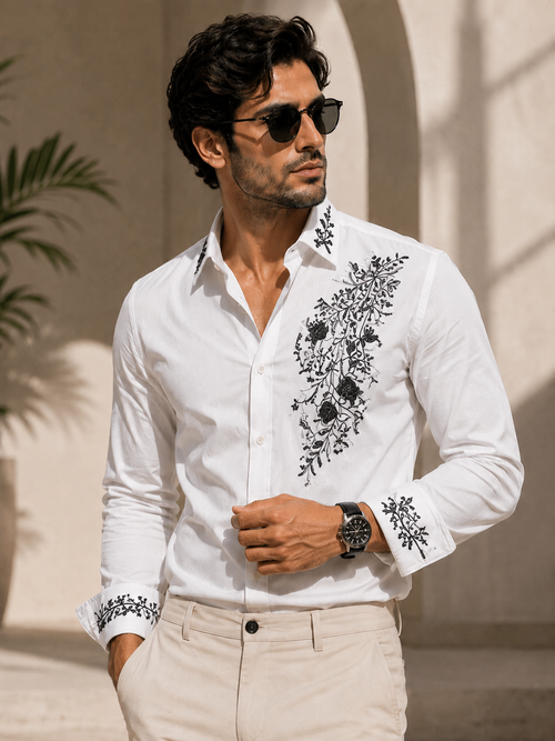 Botanical Luxe Embroidered Shirt