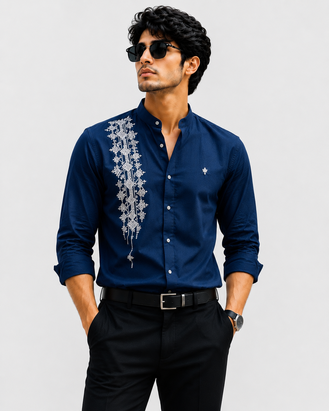 Men's Premium Floral Embroidered Shirt